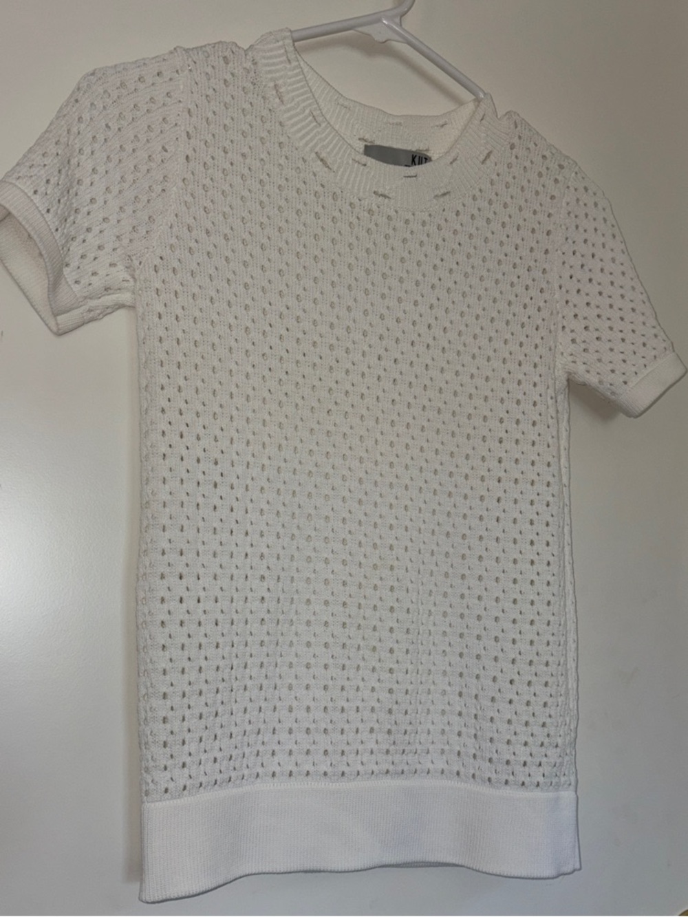 KUT from the Kloth Everly Short-Sleeve Open-Stitch Sweater - Picture 2 of 3